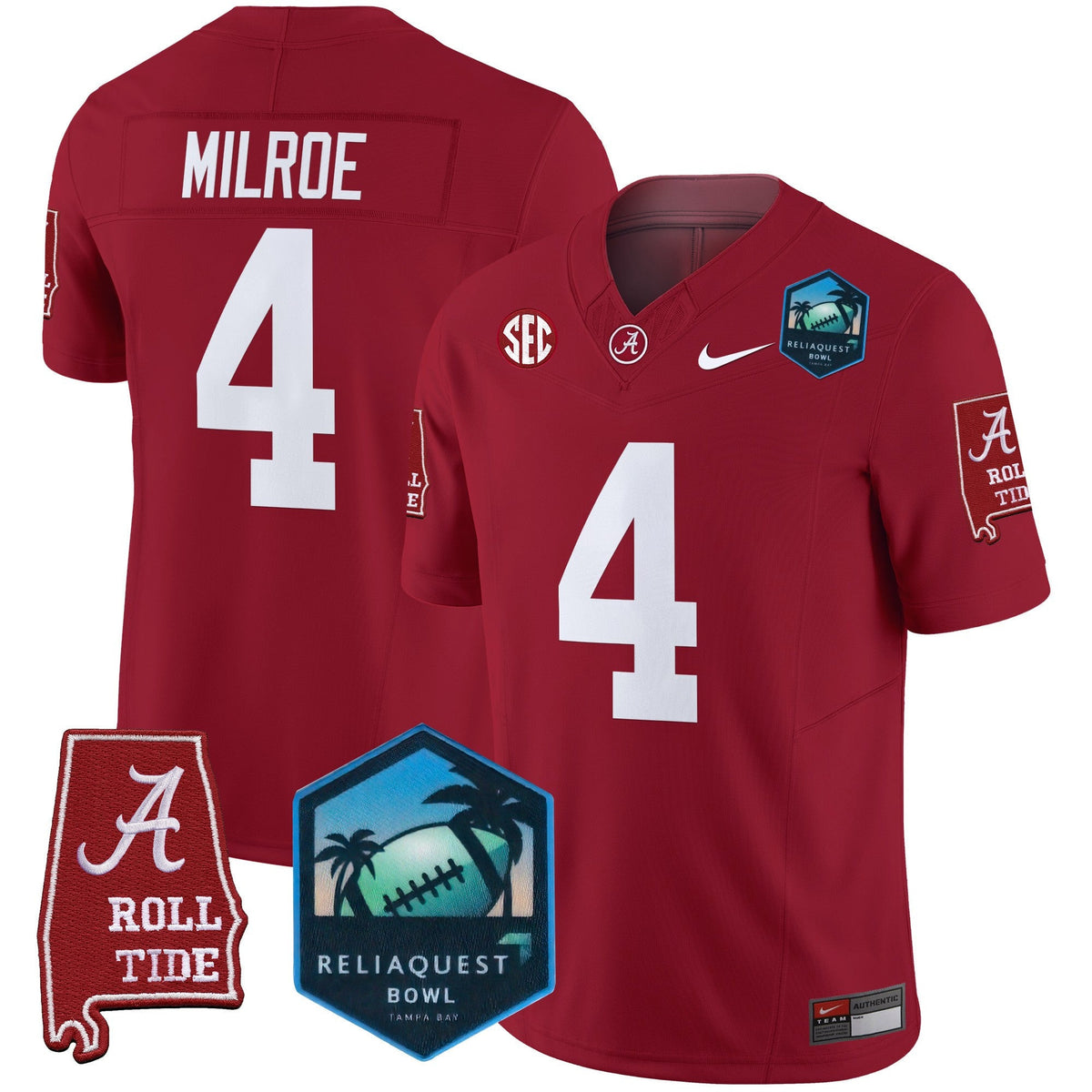 Men's Alabama Crimson Tide 2025 ReliaQuest Bowl Patch Vapor Limited Jersey - All Stitched - image 19