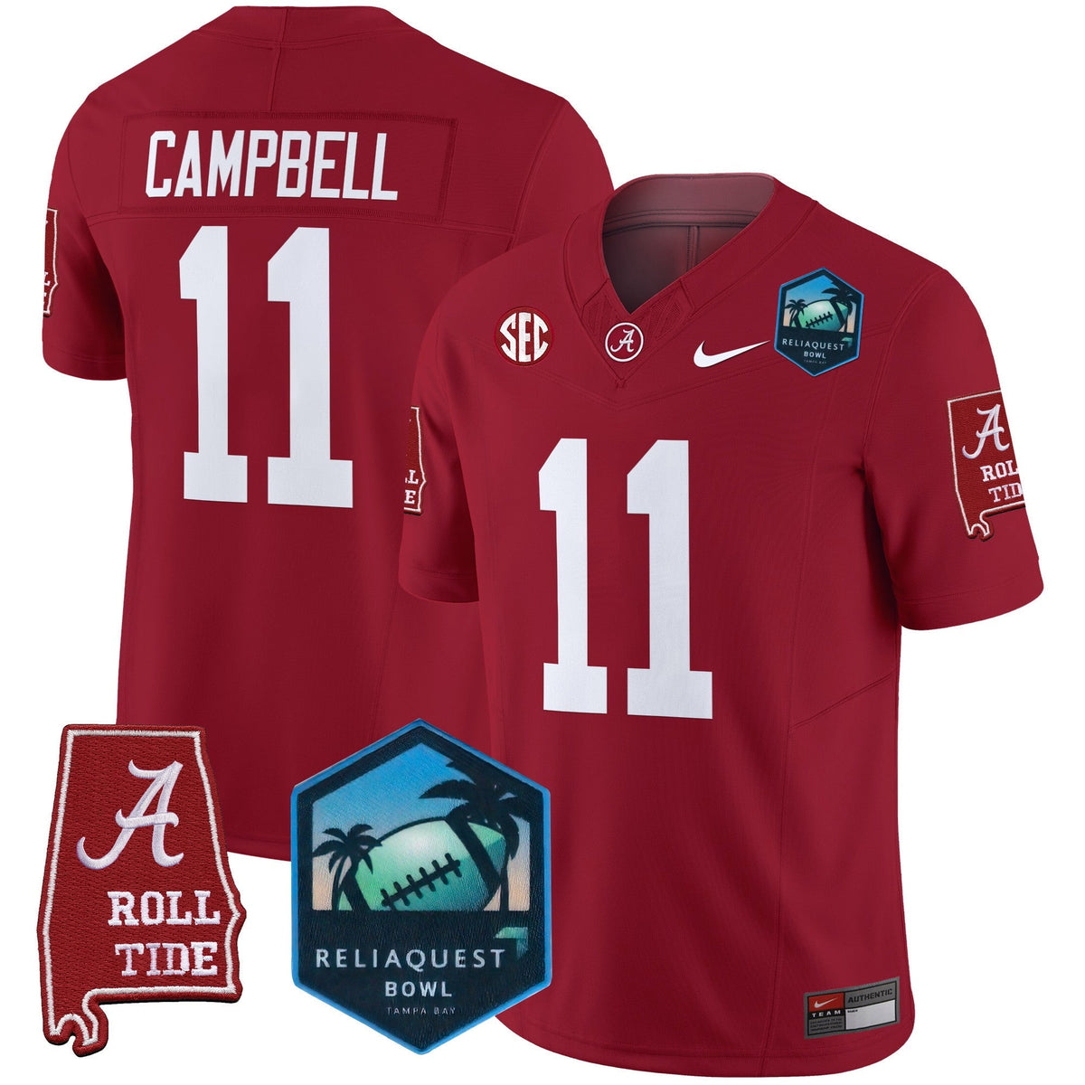 Men's Alabama Crimson Tide 2025 ReliaQuest Bowl Patch Vapor Limited Jersey - All Stitched - image 22