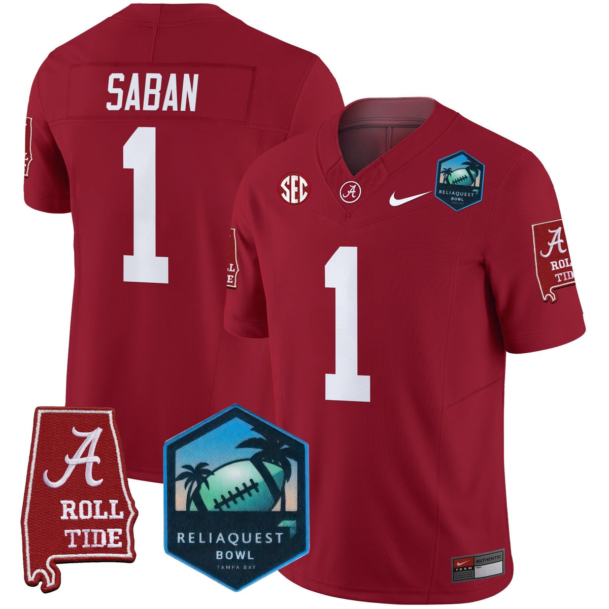 Men's Alabama Crimson Tide 2025 ReliaQuest Bowl Patch Vapor Limited Jersey - All Stitched - image 25