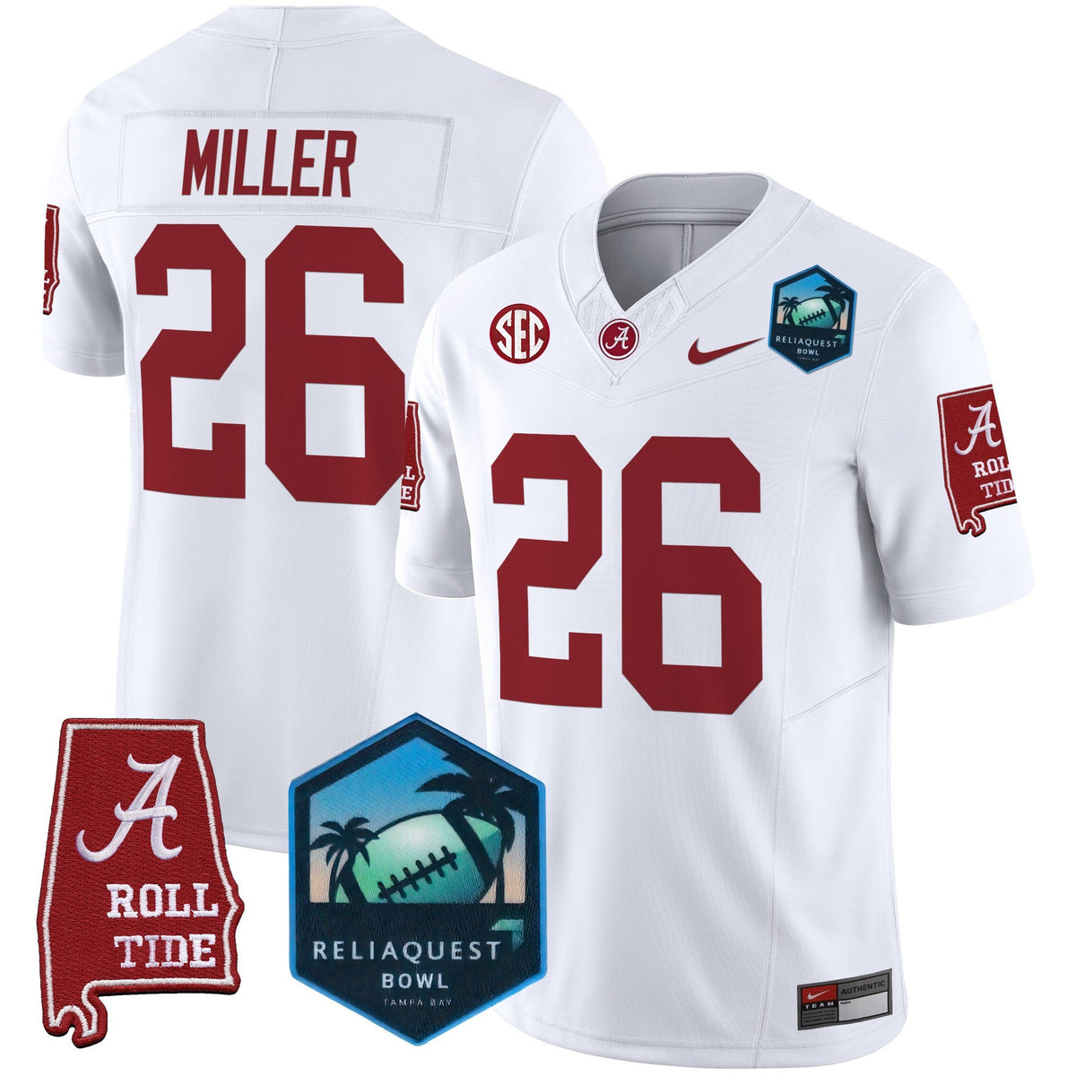 Men's Alabama Crimson Tide 2025 ReliaQuest Bowl Patch Vapor Limited Jersey - All Stitched - image 29