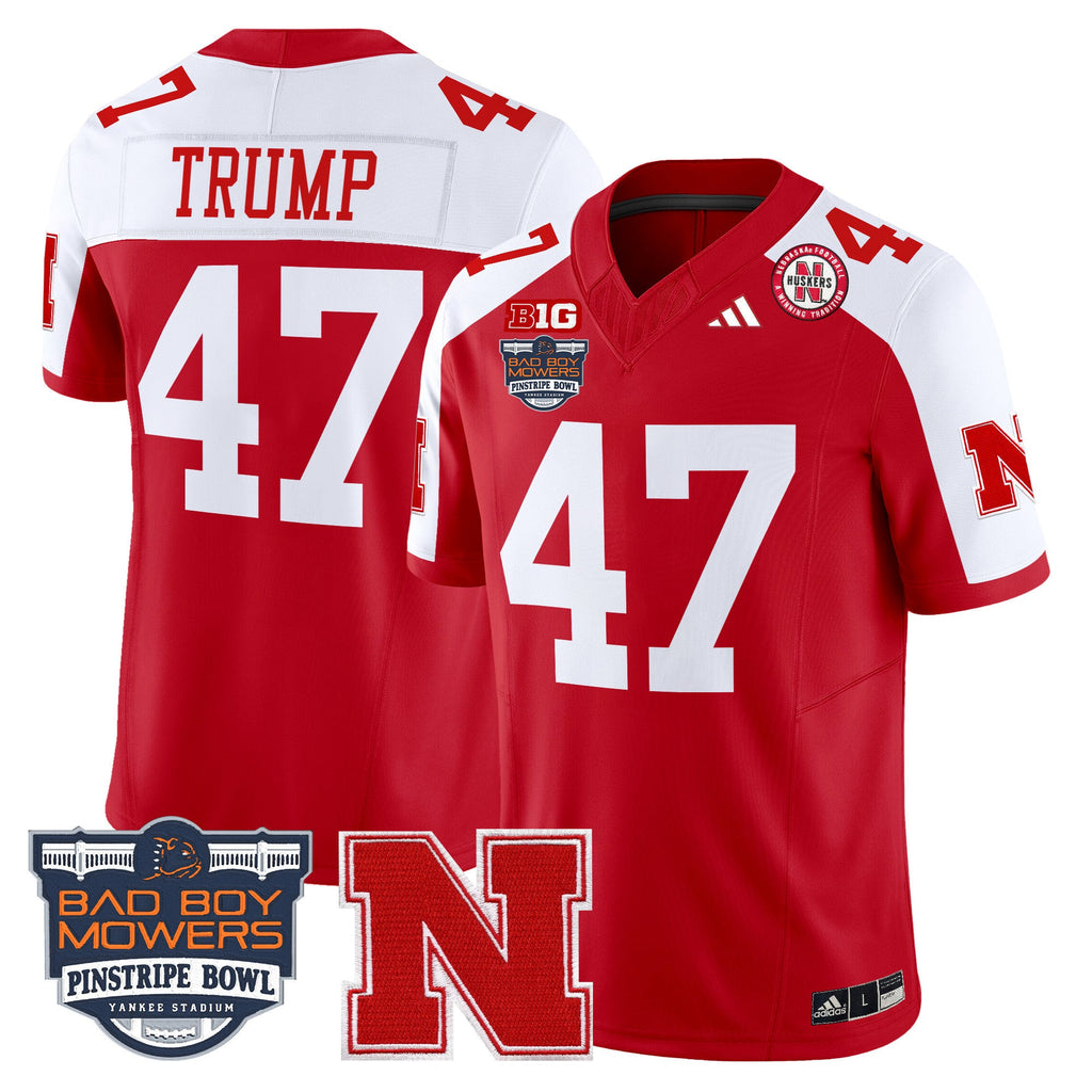 Men's Nebraska Cornhuskers 2025 Pinstripe Bowl Patch Vapor Limited Jersey - All Stitched - image 7
