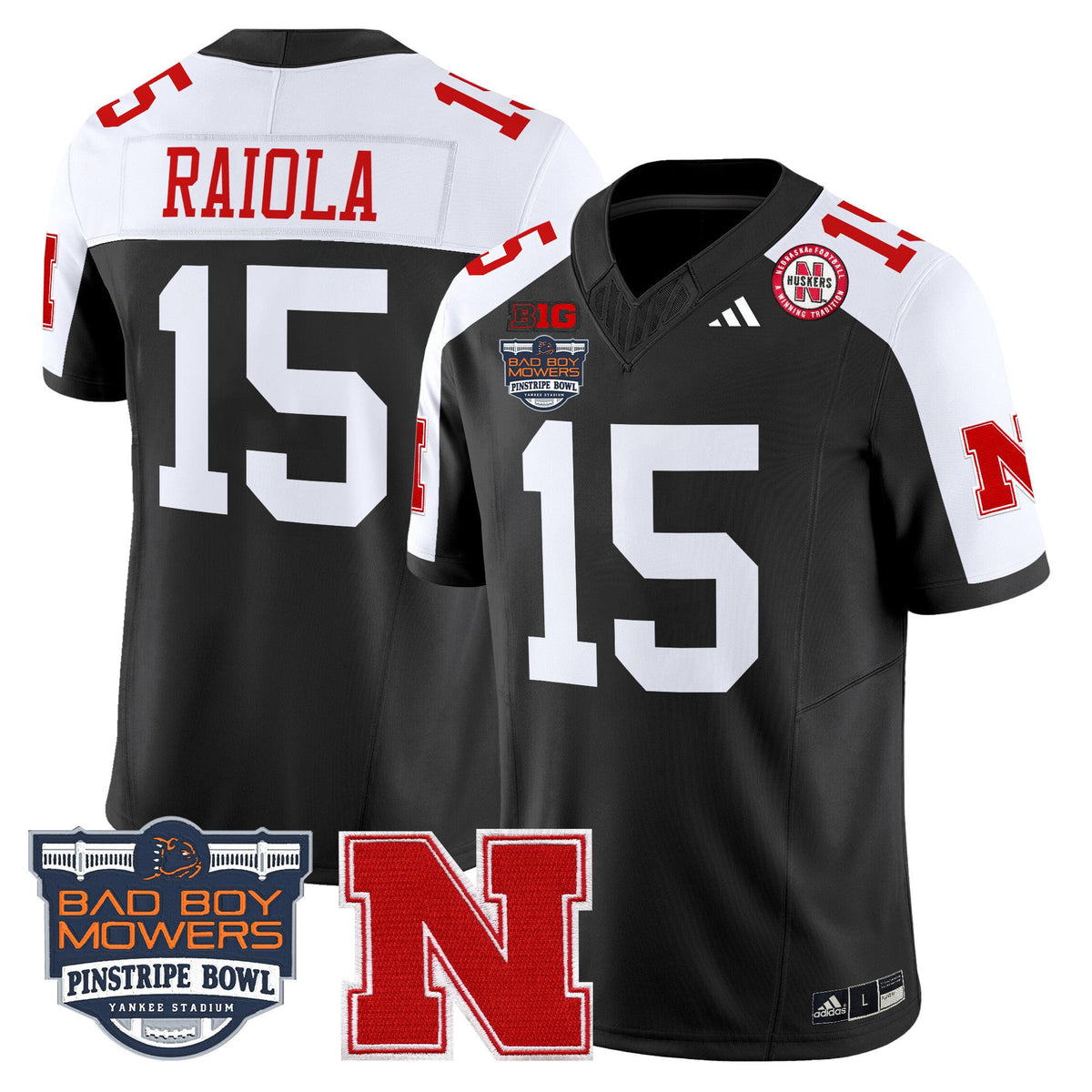 Men's Nebraska Cornhuskers 2025 Pinstripe Bowl Patch Vapor Limited Jersey - All Stitched - image 9
