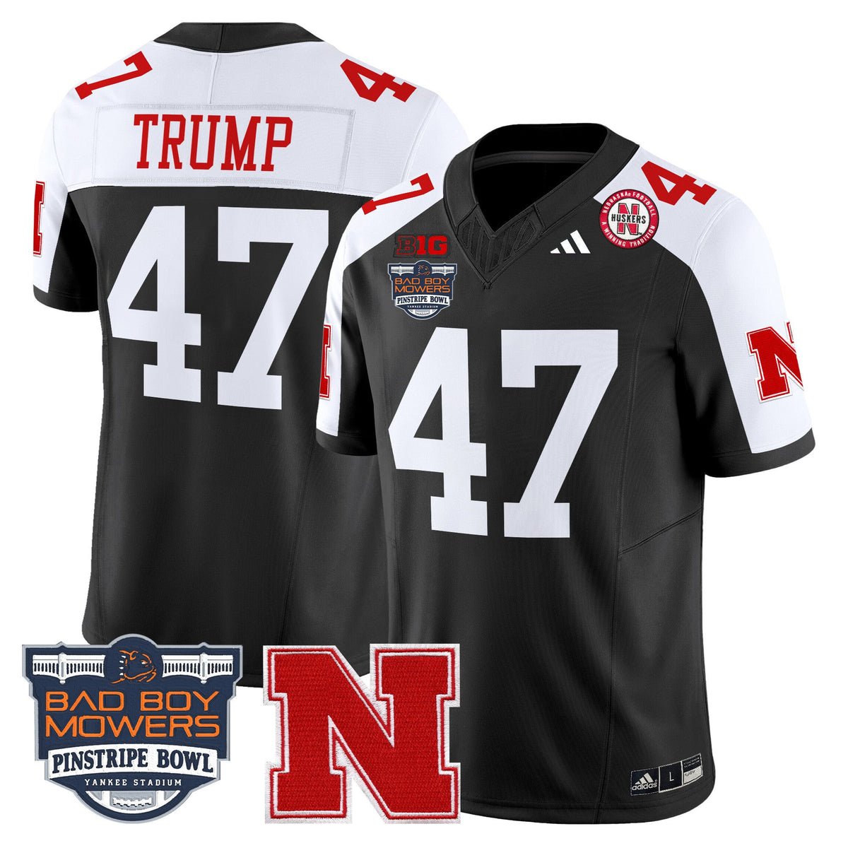 Men's Nebraska Cornhuskers 2025 Pinstripe Bowl Patch Vapor Limited Jersey - All Stitched - image 15