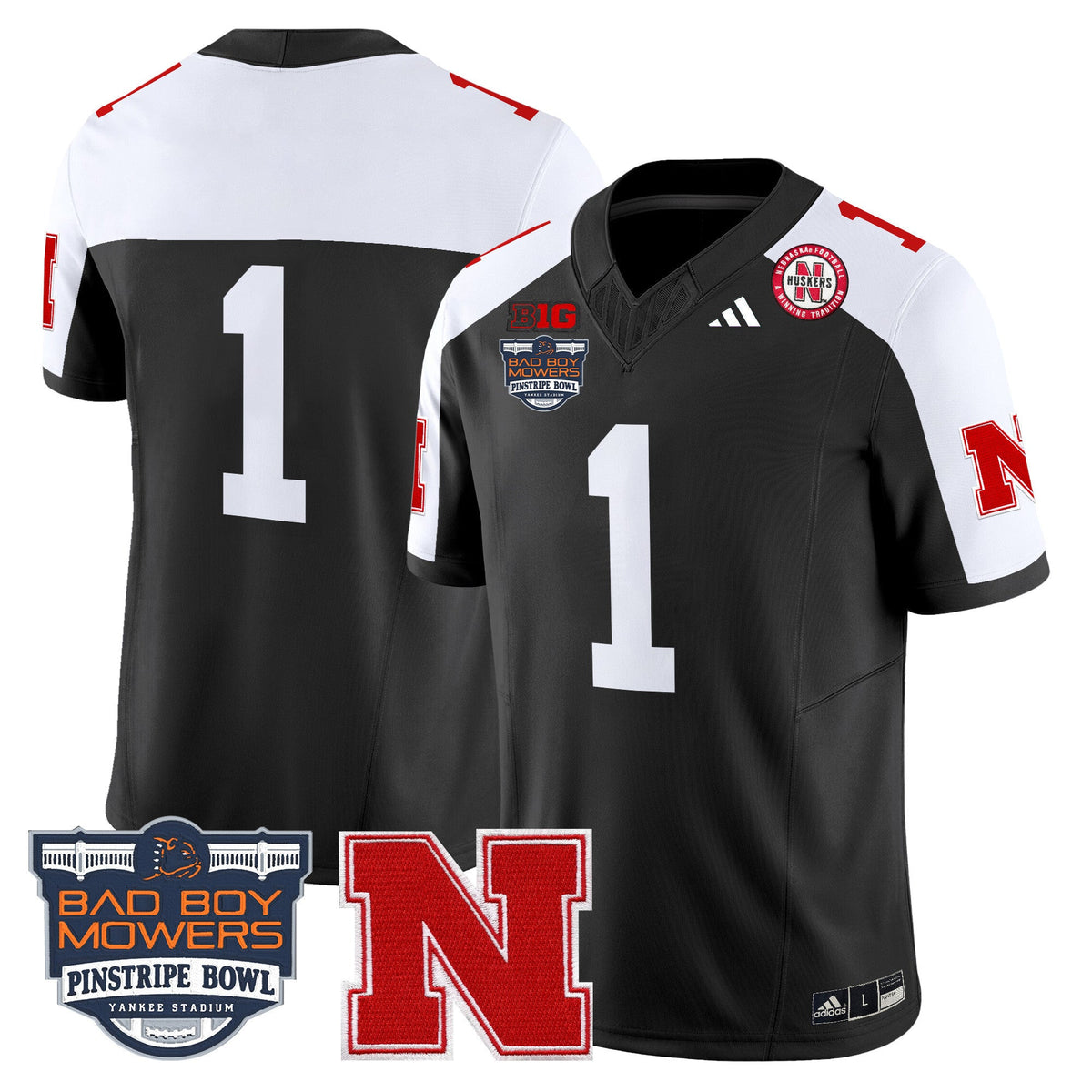 Men's Nebraska Cornhuskers 2025 Pinstripe Bowl Patch Vapor Limited Jersey - All Stitched - image 16