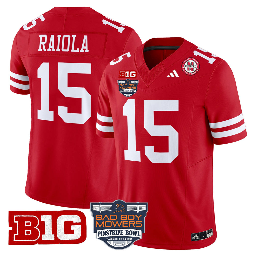Men's Nebraska Cornhuskers 2025 Pinstripe Bowl Patch Vapor Limited Jersey - All Stitched - image 17