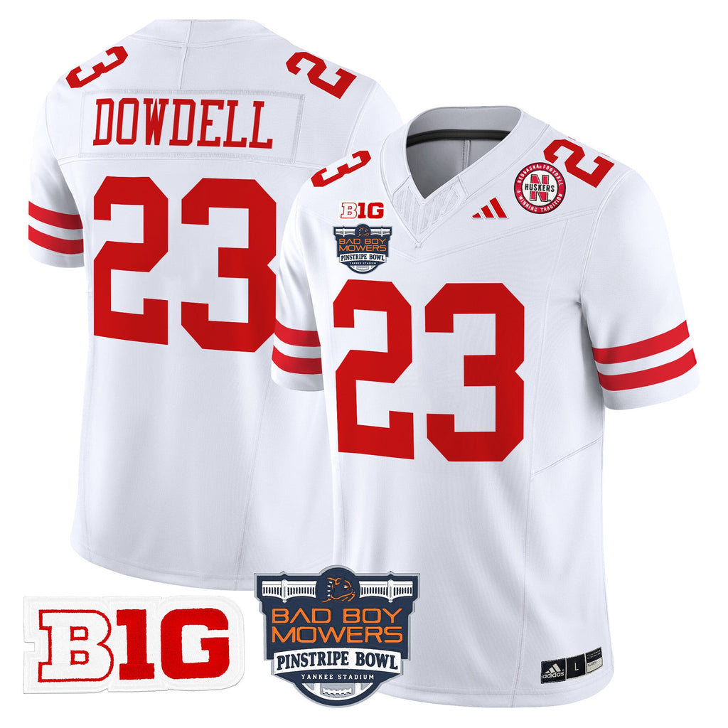 Men's Nebraska Cornhuskers 2025 Pinstripe Bowl Patch Vapor Limited Jersey - All Stitched - image 26