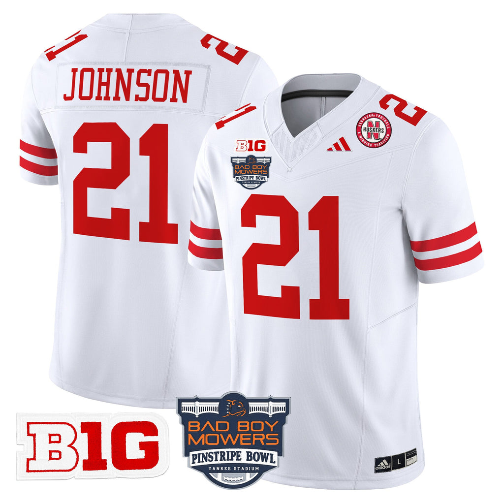Men's Nebraska Cornhuskers 2025 Pinstripe Bowl Patch Vapor Limited Jersey - All Stitched - image 28