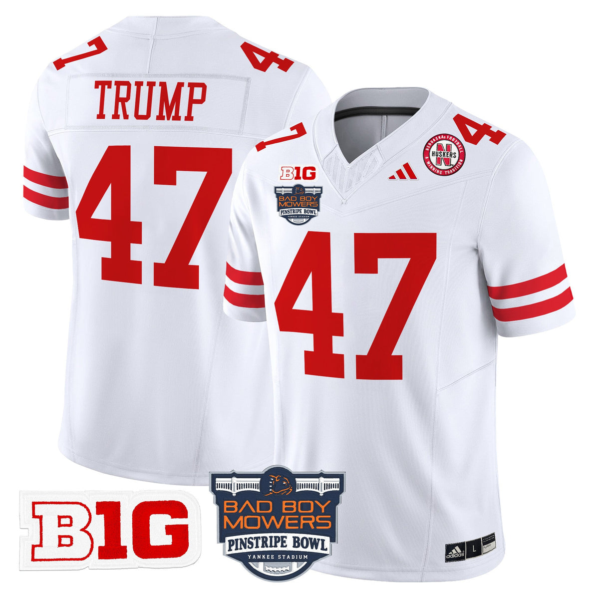 Men's Nebraska Cornhuskers 2025 Pinstripe Bowl Patch Vapor Limited Jersey - All Stitched - image 31