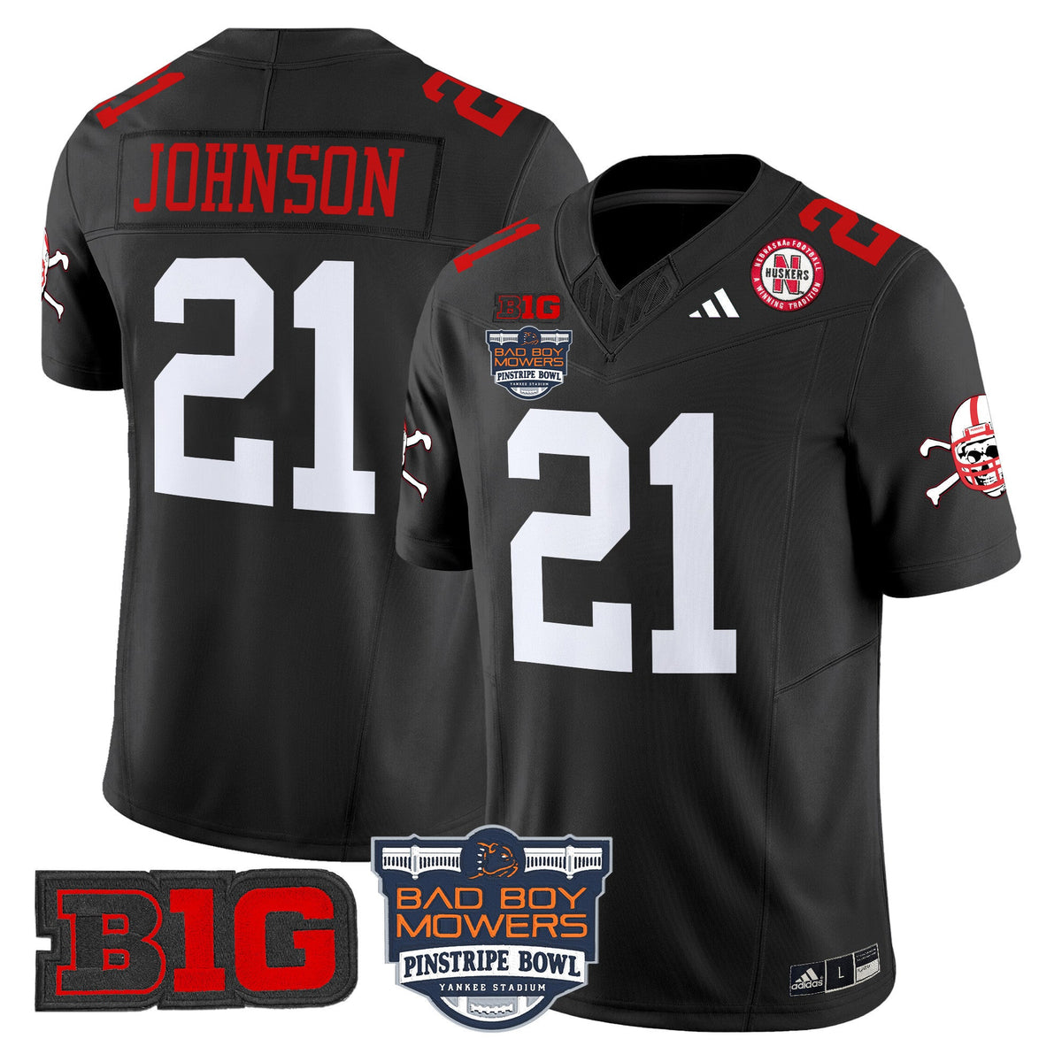 Men's Nebraska Cornhuskers 2025 Pinstripe Bowl Patch Vapor Limited Jersey - All Stitched - image 36