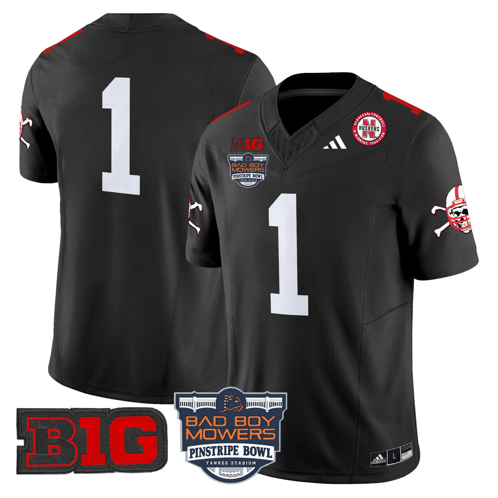 Men's Nebraska Cornhuskers 2025 Pinstripe Bowl Patch Vapor Limited Jersey - All Stitched - image 40