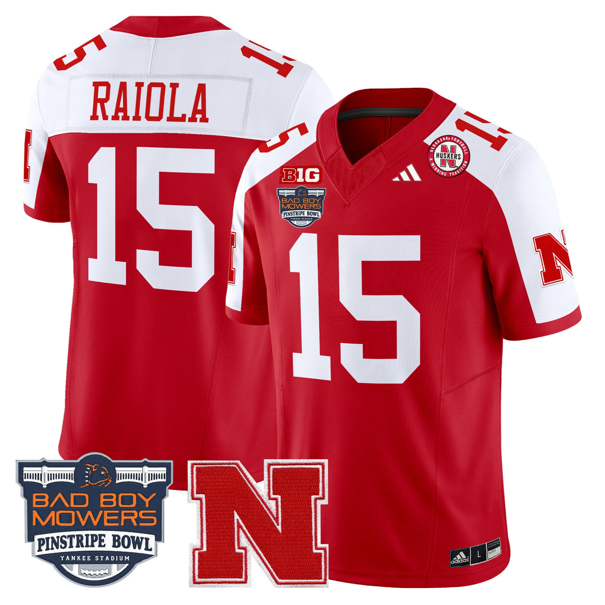 Men's Nebraska Cornhuskers 2025 Pinstripe Bowl Patch Vapor Limited Jersey - All Stitched - image 1