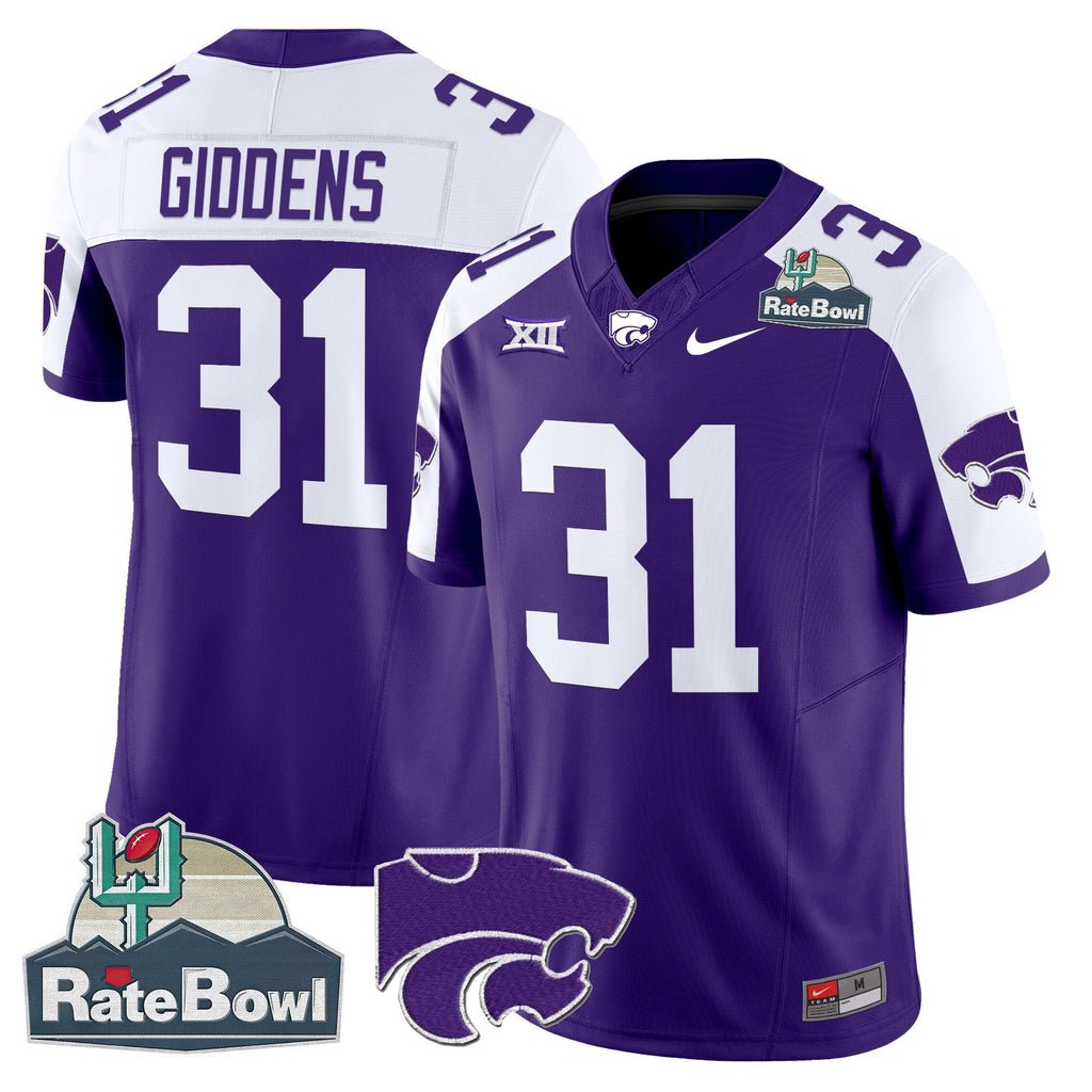 Men's Kansas State Wildcats 2025 Rate Bowl Patch Vapor Limited Jersey - All Stitched - image 2