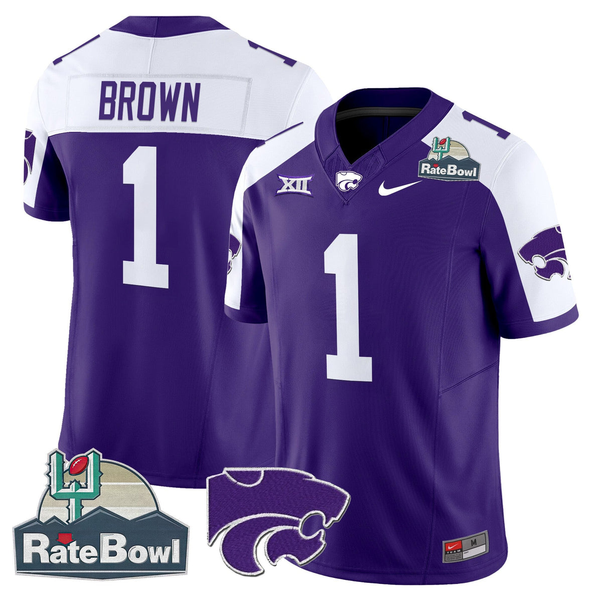 Men's Kansas State Wildcats 2025 Rate Bowl Patch Vapor Limited Jersey - All Stitched - image 3