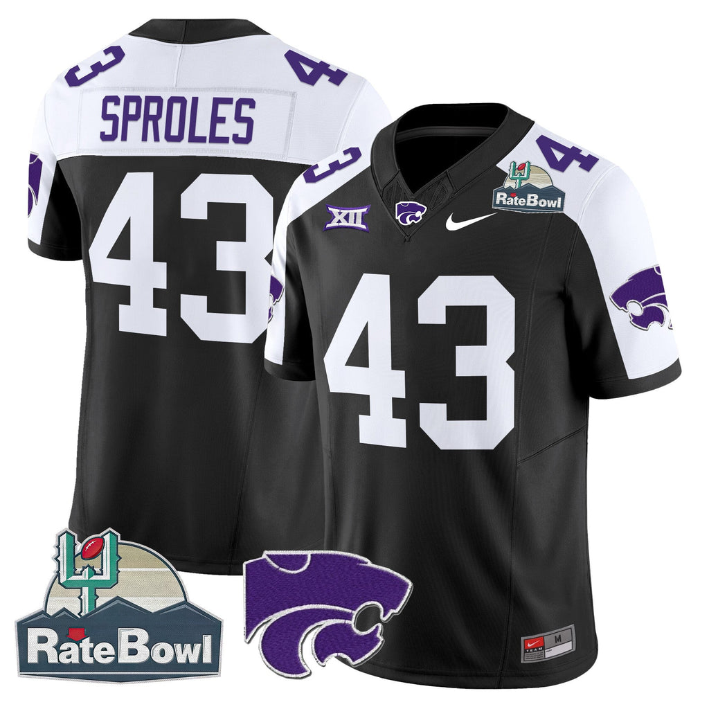 Men's Kansas State Wildcats 2025 Rate Bowl Patch Vapor Limited Jersey - All Stitched - image 13