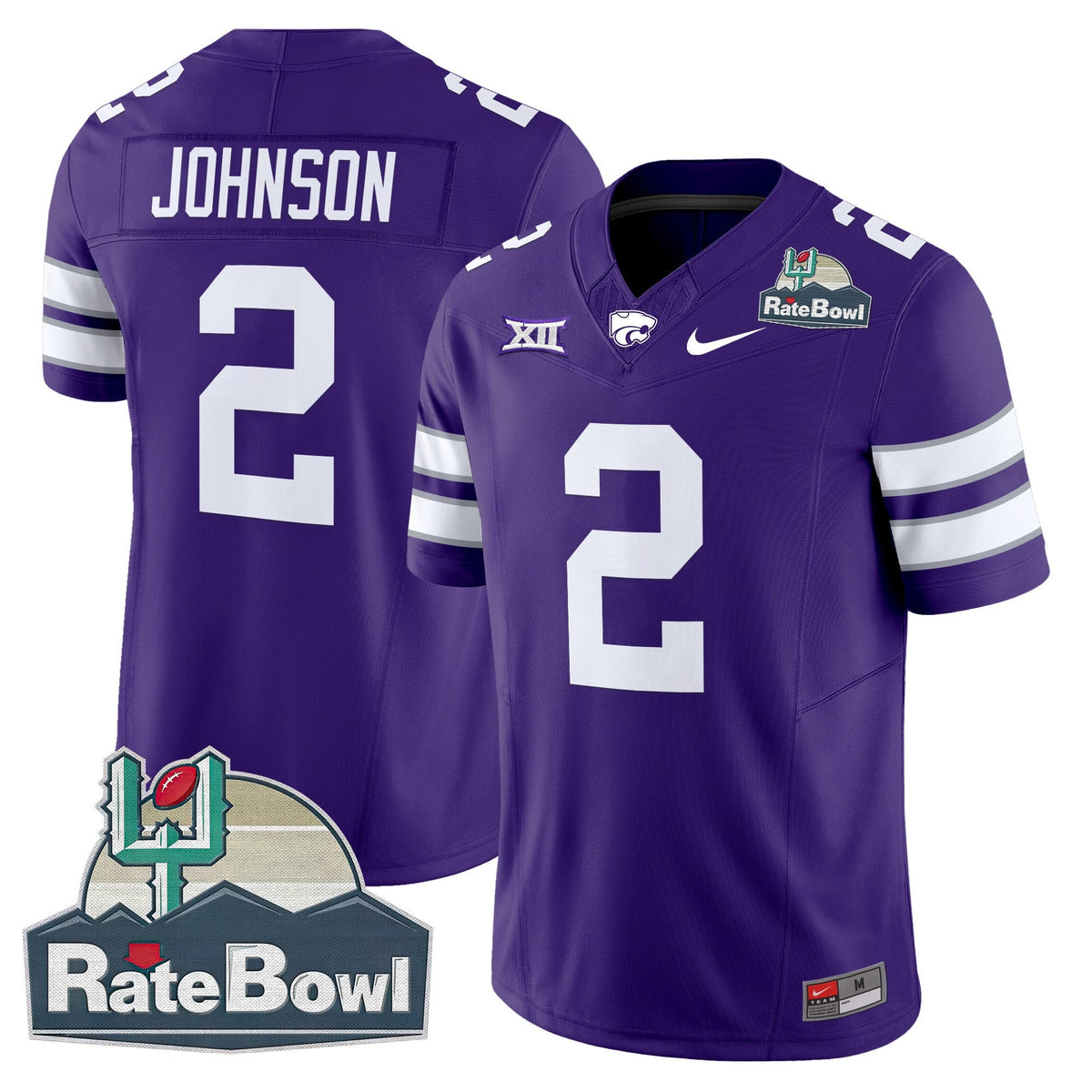 Men's Kansas State Wildcats 2025 Rate Bowl Patch Vapor Limited Jersey - All Stitched - image 17