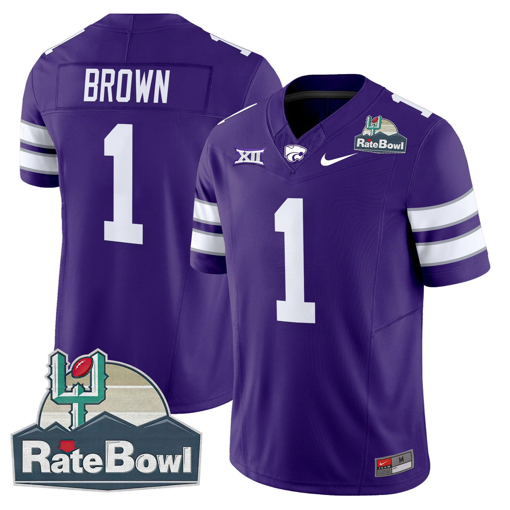 Men's Kansas State Wildcats 2025 Rate Bowl Patch Vapor Limited Jersey - All Stitched - image 19