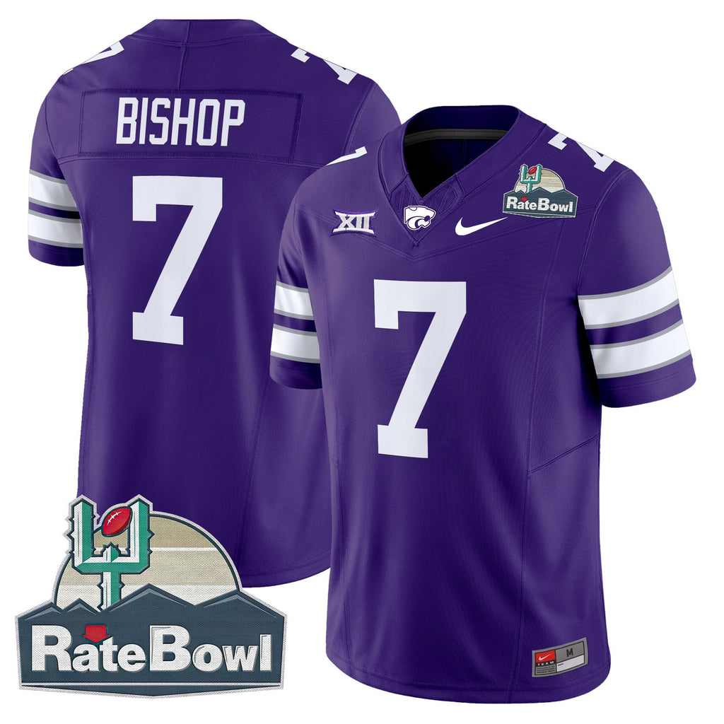 Men's Kansas State Wildcats 2025 Rate Bowl Patch Vapor Limited Jersey - All Stitched - image 22
