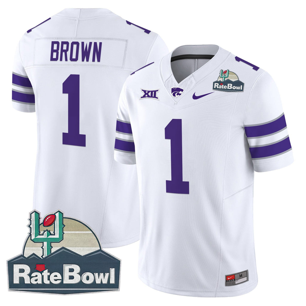 Men's Kansas State Wildcats 2025 Rate Bowl Patch Vapor Limited Jersey - All Stitched - image 27