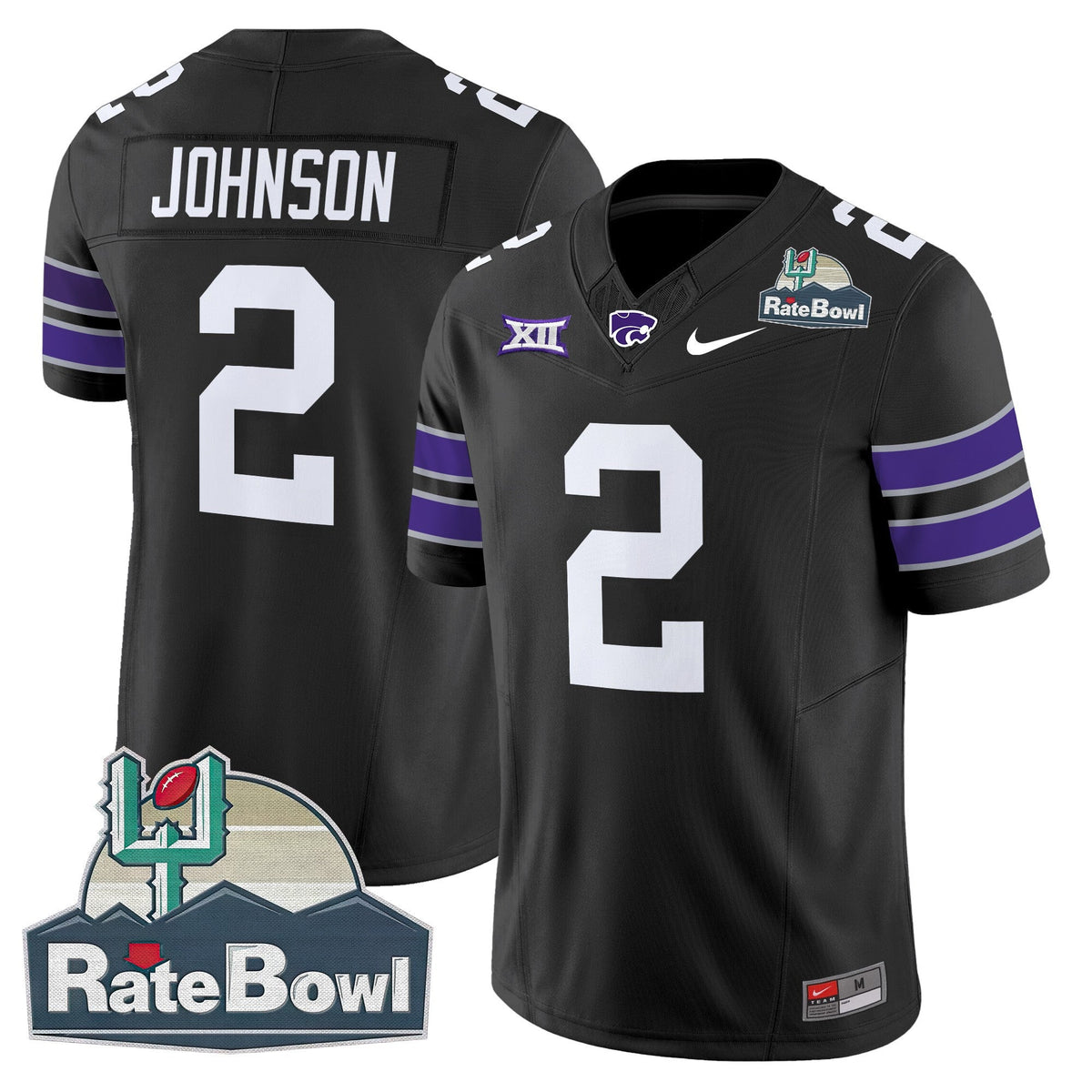 Men's Kansas State Wildcats 2025 Rate Bowl Patch Vapor Limited Jersey - All Stitched - image 33