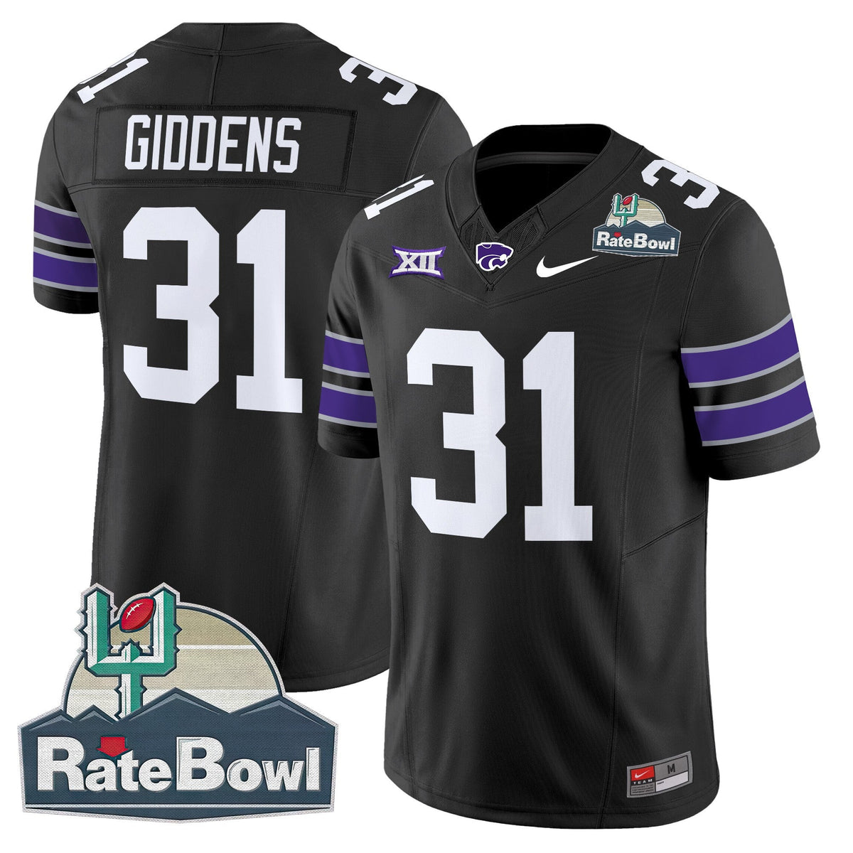 Men's Kansas State Wildcats 2025 Rate Bowl Patch Vapor Limited Jersey - All Stitched - image 34