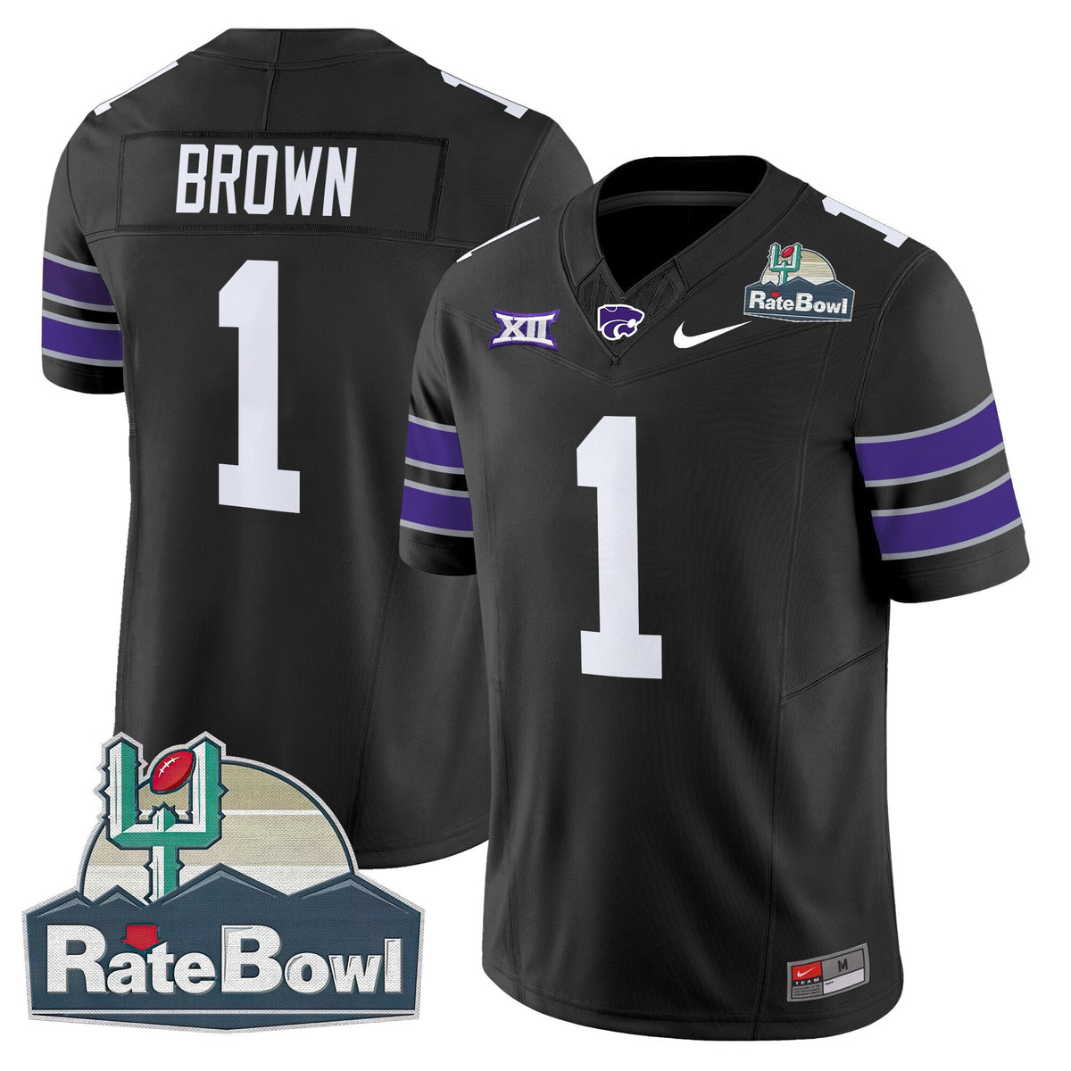 Men's Kansas State Wildcats 2025 Rate Bowl Patch Vapor Limited Jersey - All Stitched - image 35