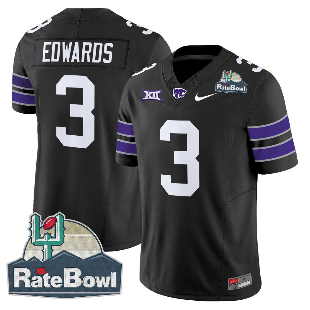 Men's Kansas State Wildcats 2025 Rate Bowl Patch Vapor Limited Jersey - All Stitched - image 36