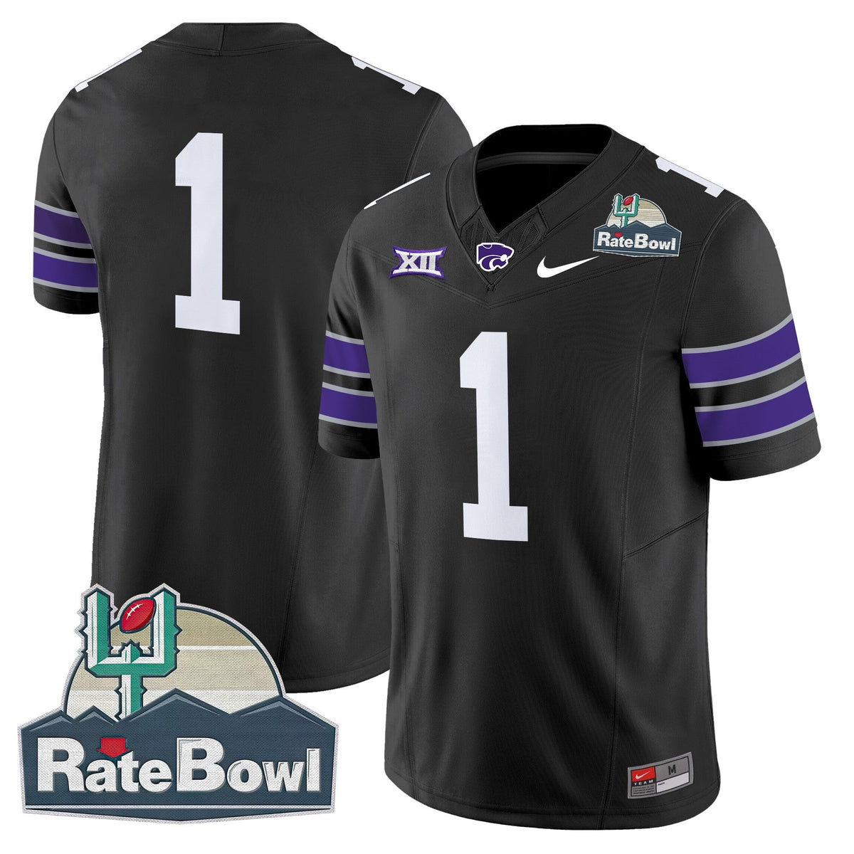 Men's Kansas State Wildcats 2025 Rate Bowl Patch Vapor Limited Jersey - All Stitched - image 40