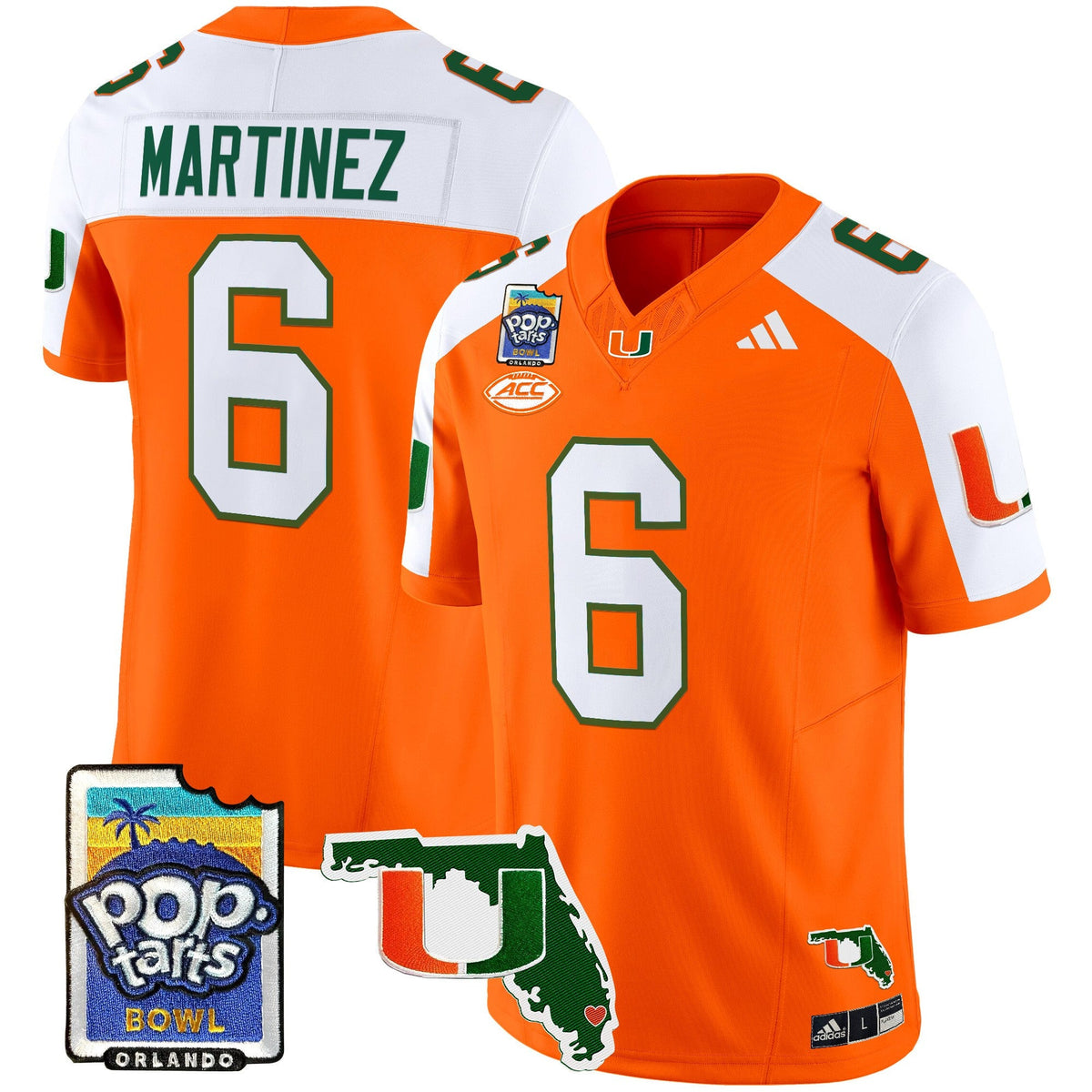 Men's Miami Hurricanes 2025 PopTarts Bowl Patch Vapor Limited Jersey - All Stitched - image 2