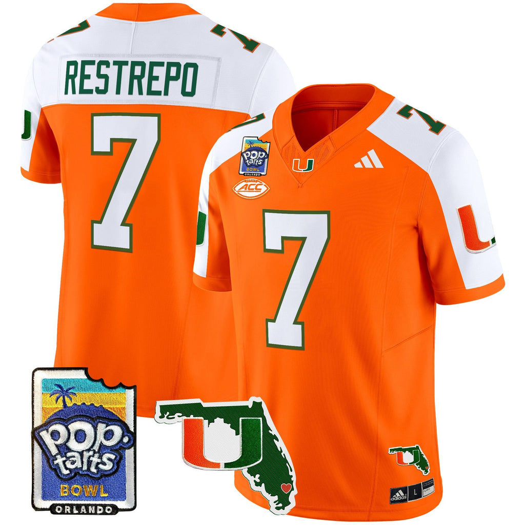 Men's Miami Hurricanes 2025 PopTarts Bowl Patch Vapor Limited Jersey - All Stitched - image 3