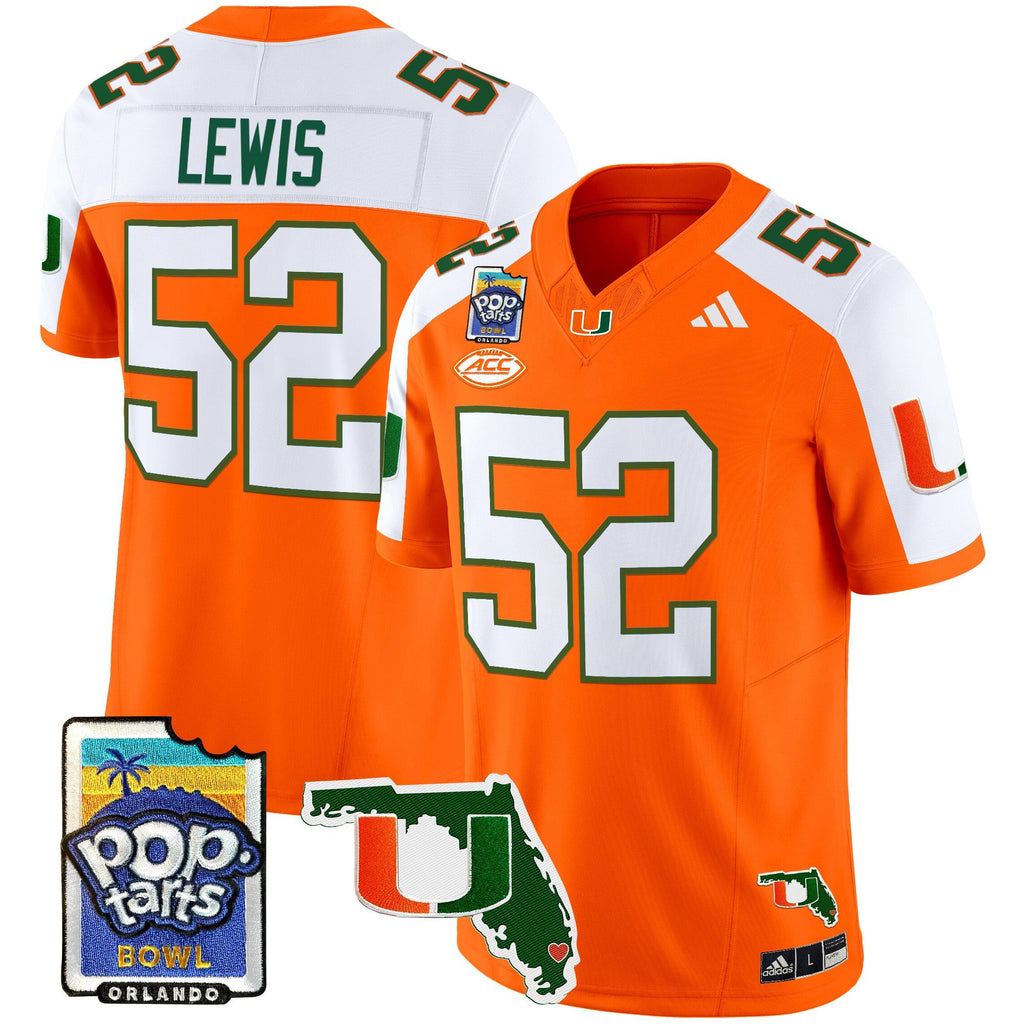 Men's Miami Hurricanes 2025 PopTarts Bowl Patch Vapor Limited Jersey - All Stitched - image 4