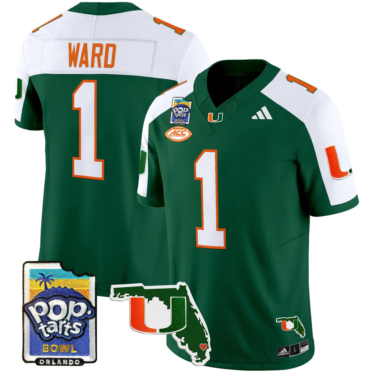 Men's Miami Hurricanes 2025 PopTarts Bowl Patch Vapor Limited Jersey - All Stitched - image 9
