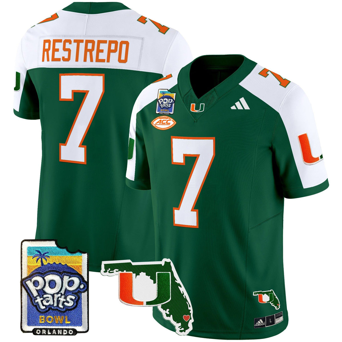 Men's Miami Hurricanes 2025 PopTarts Bowl Patch Vapor Limited Jersey - All Stitched - image 11