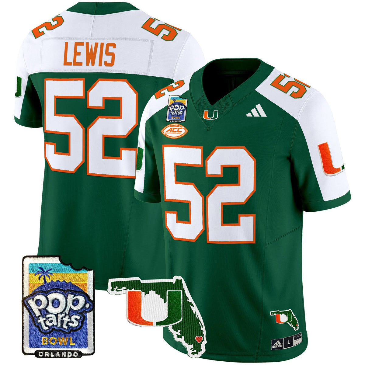Men's Miami Hurricanes 2025 PopTarts Bowl Patch Vapor Limited Jersey - All Stitched - image 12