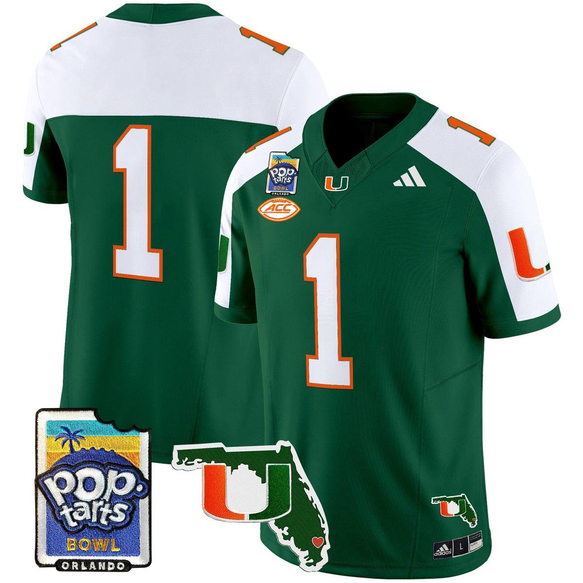 Men's Miami Hurricanes 2025 PopTarts Bowl Patch Vapor Limited Jersey - All Stitched - image 16
