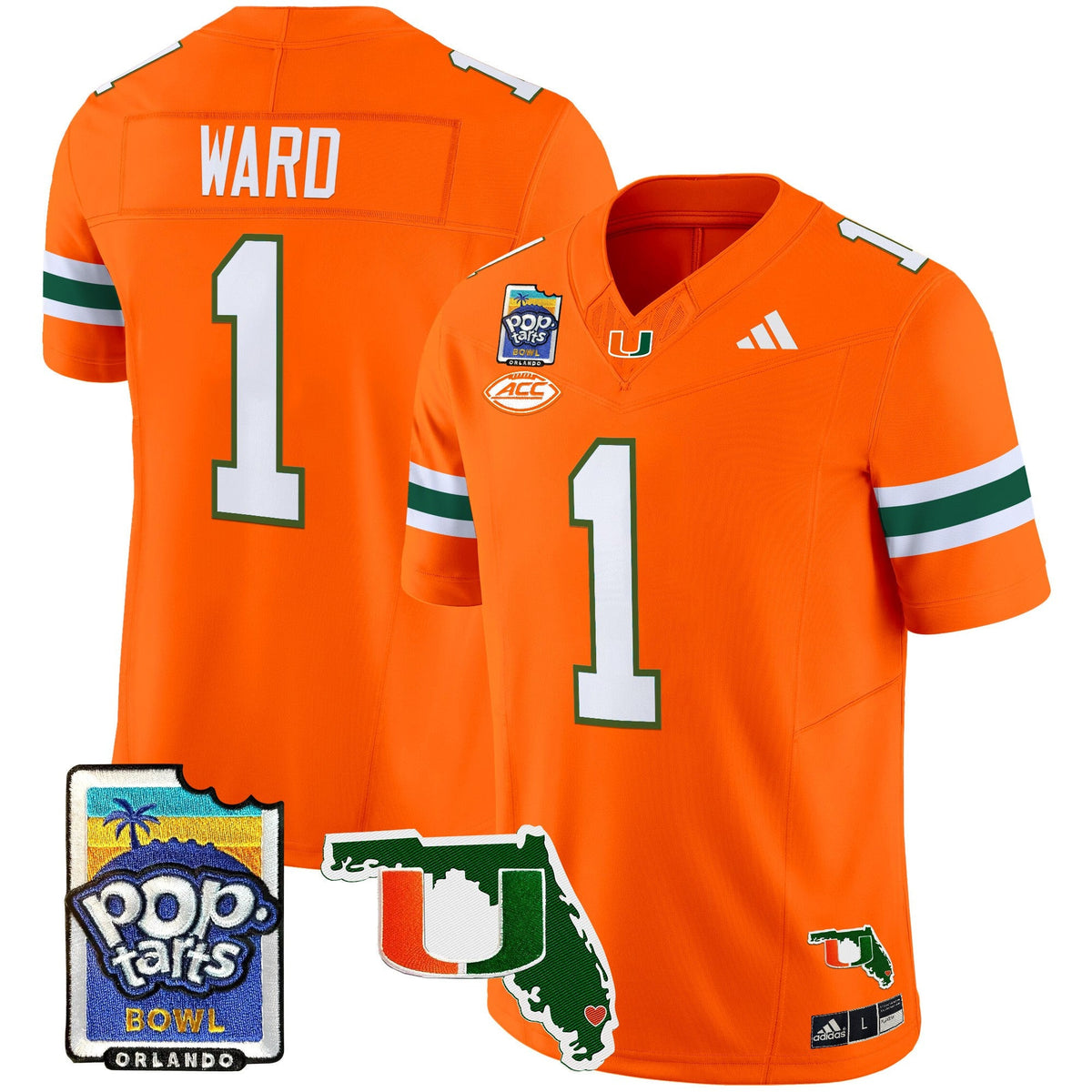 Men's Miami Hurricanes 2025 PopTarts Bowl Patch Vapor Limited Jersey - All Stitched - image 17