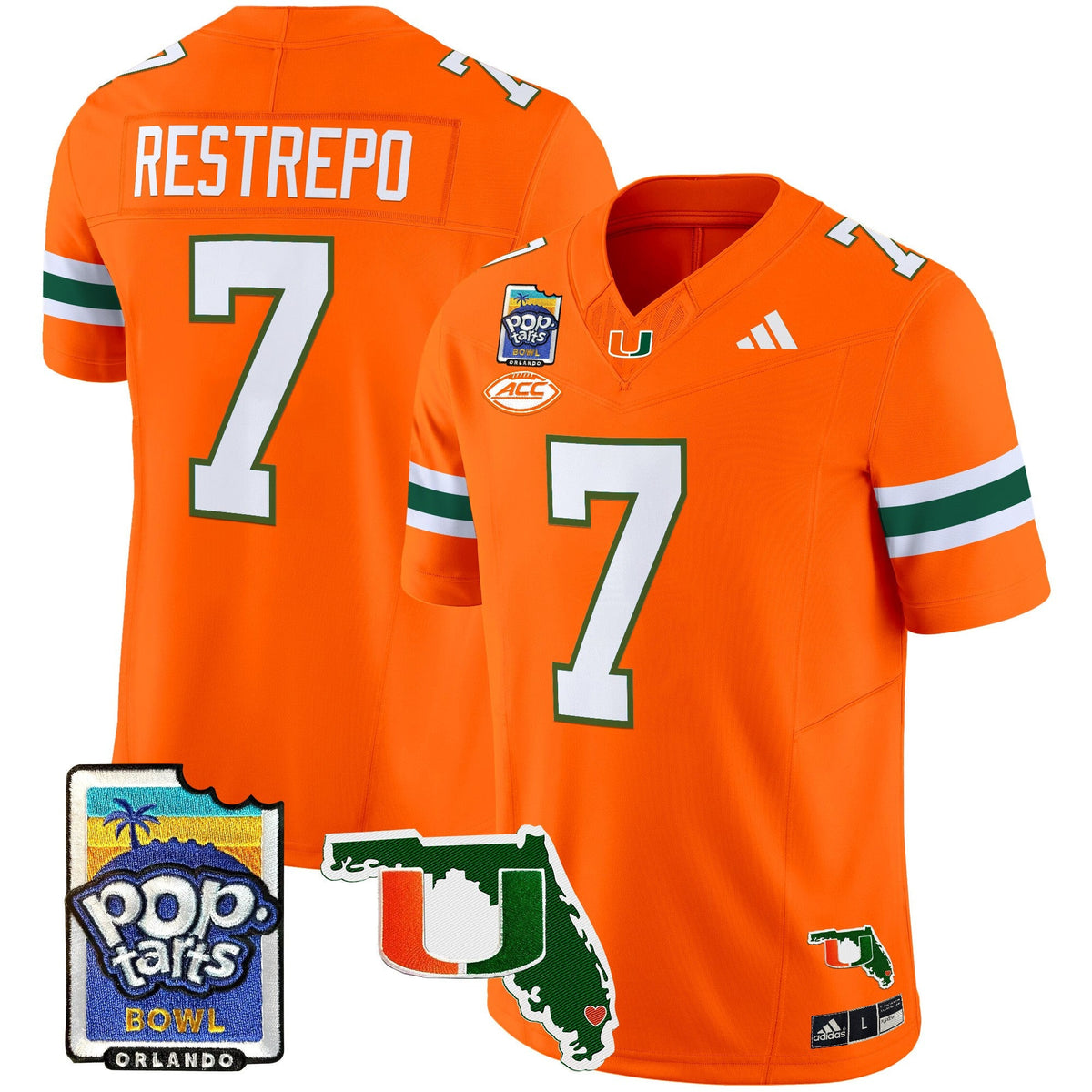 Men's Miami Hurricanes 2025 PopTarts Bowl Patch Vapor Limited Jersey - All Stitched - image 19