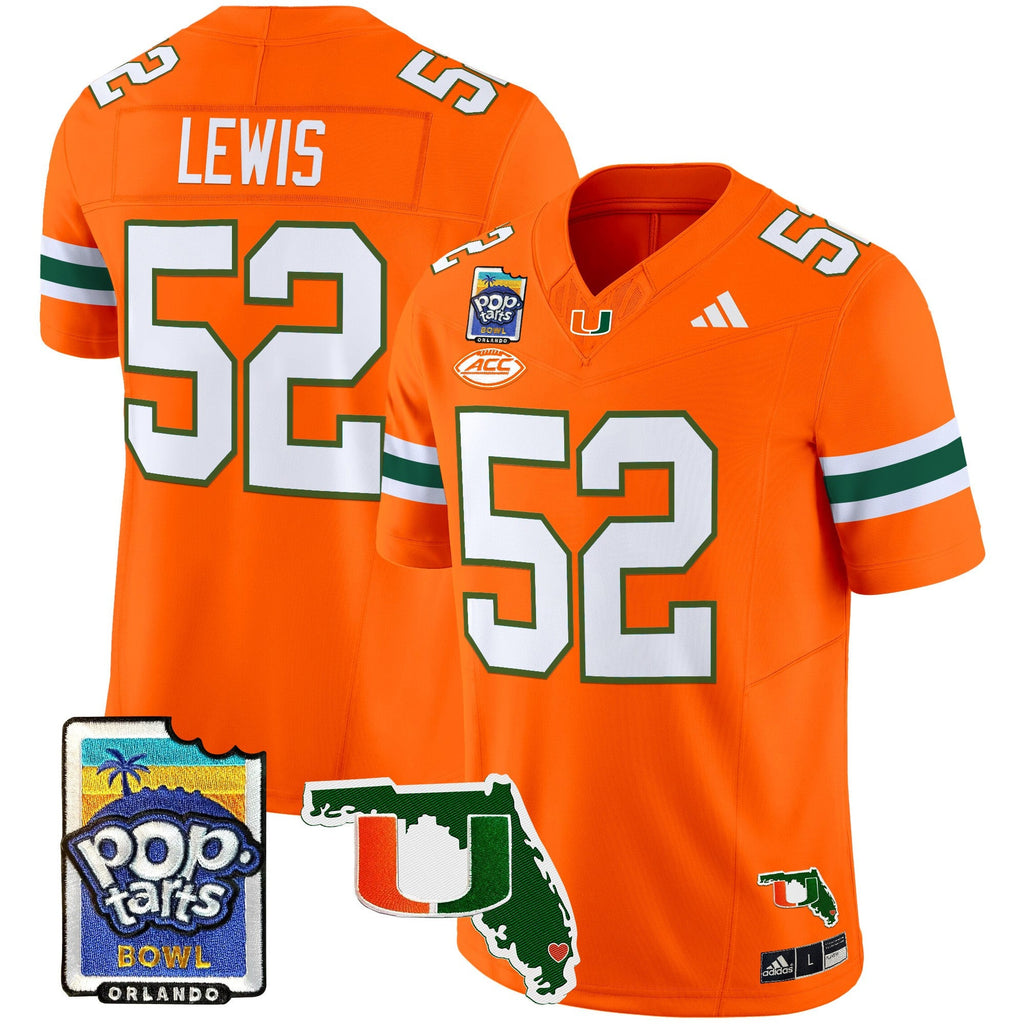 Men's Miami Hurricanes 2025 PopTarts Bowl Patch Vapor Limited Jersey - All Stitched - image 20