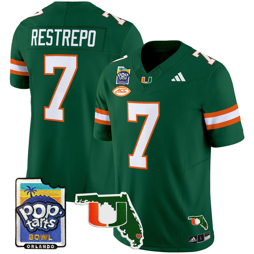Men's Miami Hurricanes 2025 PopTarts Bowl Patch Vapor Limited Jersey - All Stitched - image 27