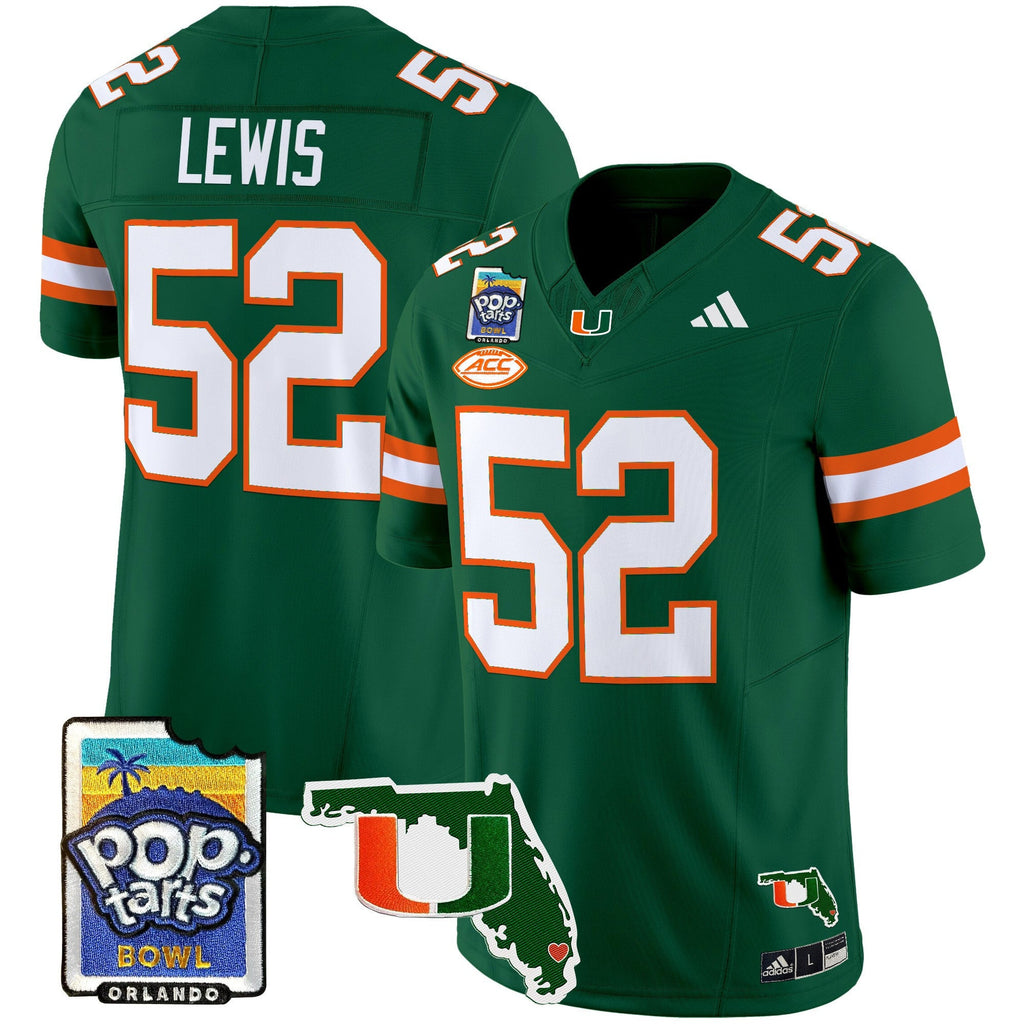 Men's Miami Hurricanes 2025 PopTarts Bowl Patch Vapor Limited Jersey - All Stitched - image 28