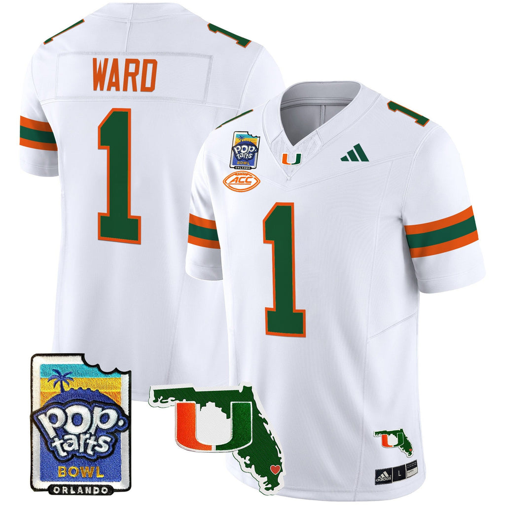 Men's Miami Hurricanes 2025 PopTarts Bowl Patch Vapor Limited Jersey - All Stitched - image 33