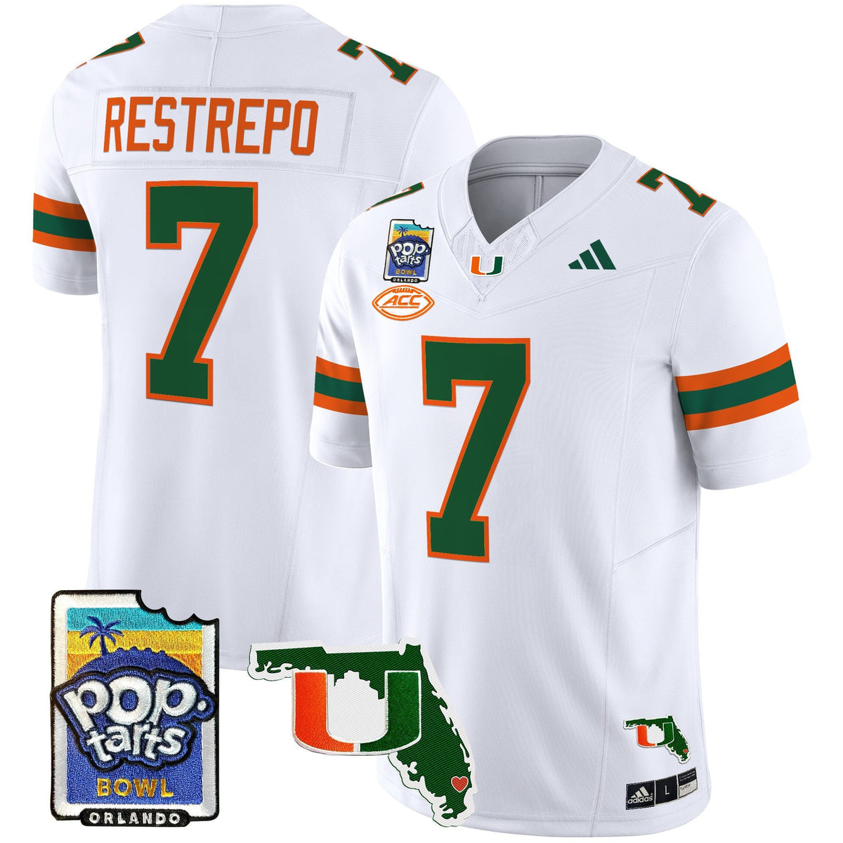 Men's Miami Hurricanes 2025 PopTarts Bowl Patch Vapor Limited Jersey - All Stitched - image 35