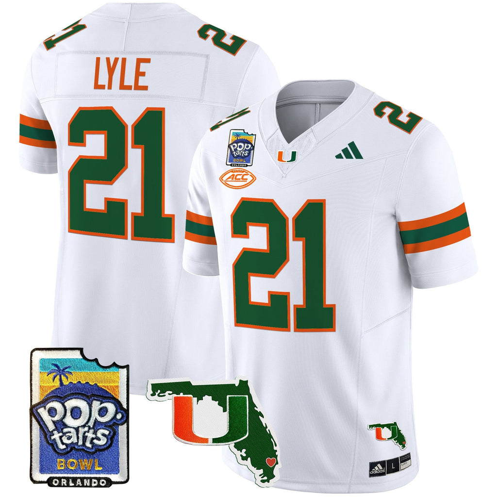 Men's Miami Hurricanes 2025 PopTarts Bowl Patch Vapor Limited Jersey - All Stitched - image 38
