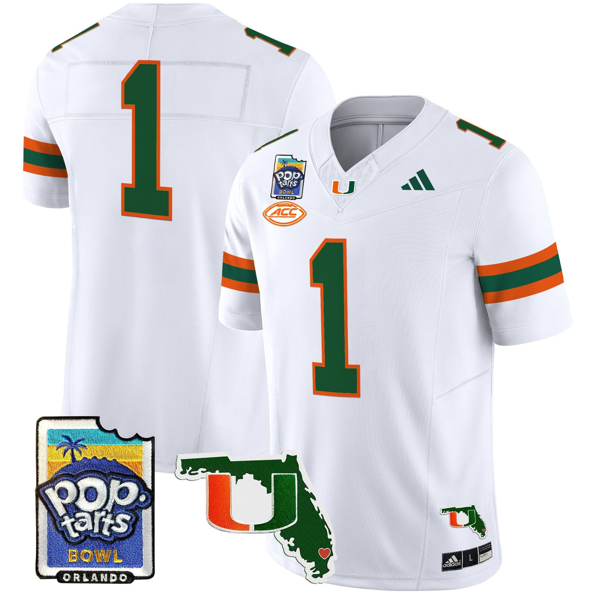 Men's Miami Hurricanes 2025 PopTarts Bowl Patch Vapor Limited Jersey - All Stitched - image 40