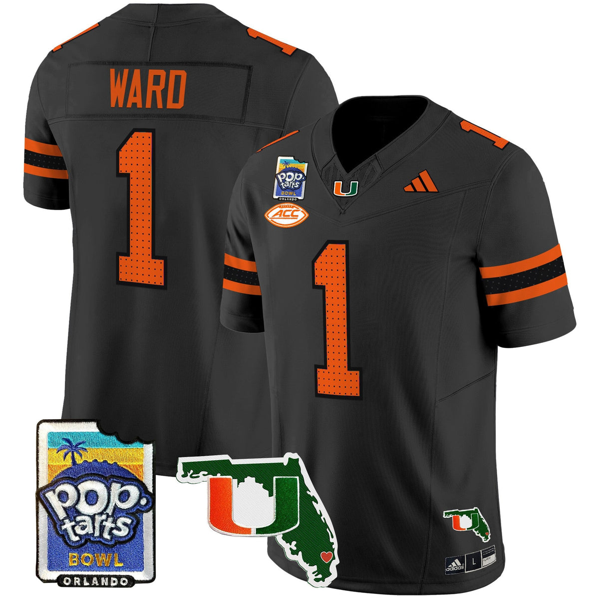 Men's Miami Hurricanes 2025 PopTarts Bowl Patch Vapor Limited Jersey - All Stitched - image 41