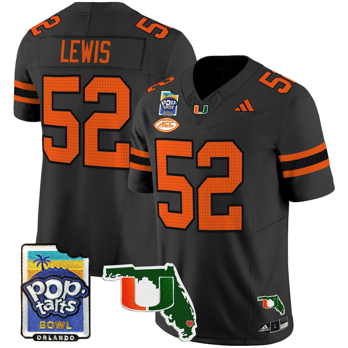 Men's Miami Hurricanes 2025 PopTarts Bowl Patch Vapor Limited Jersey - All Stitched - image 44