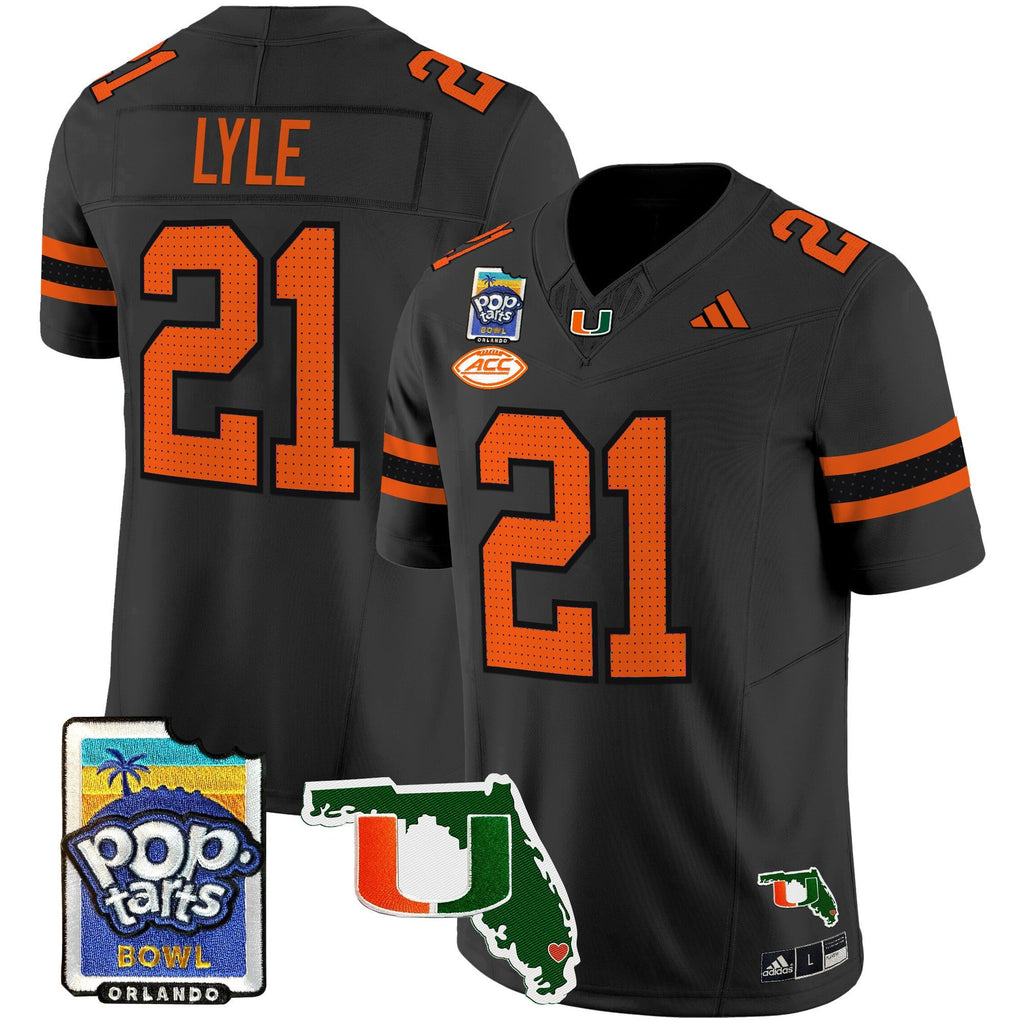 Men's Miami Hurricanes 2025 PopTarts Bowl Patch Vapor Limited Jersey - All Stitched - image 46