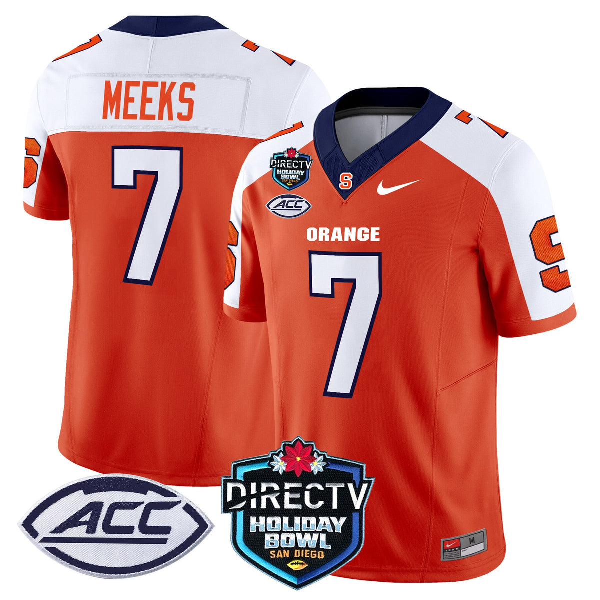 Men's Syracuse Orange 2025 Holiday Bowl Patch Vapor Limited Jersey - All Stitched - image 11