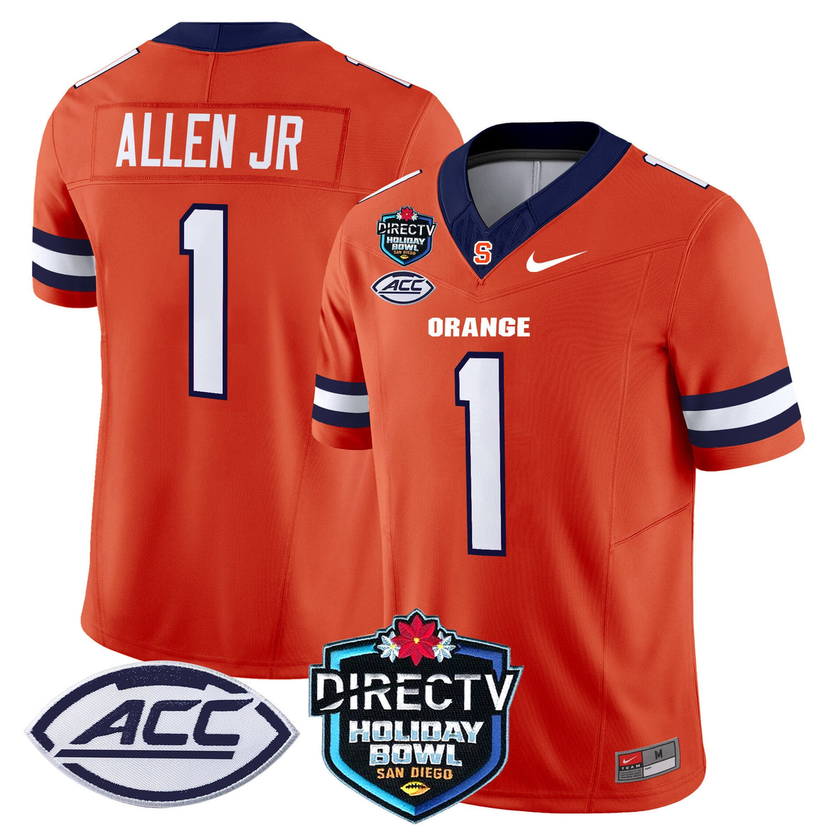 Men's Syracuse Orange 2025 Holiday Bowl Patch Vapor Limited Jersey - All Stitched - image 26