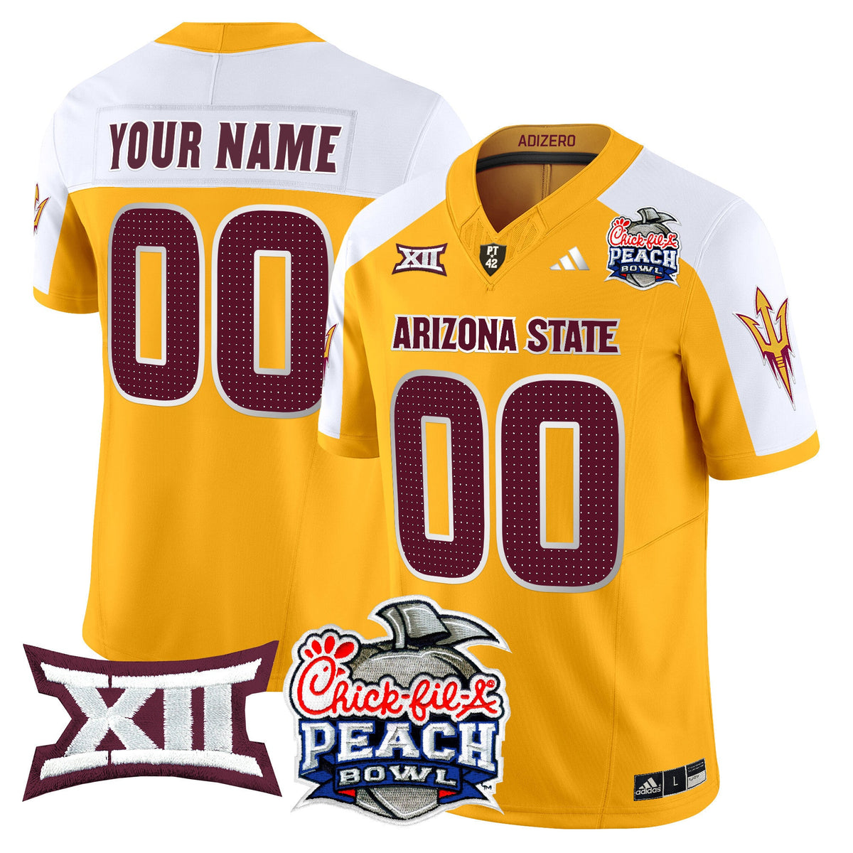 Arizona State Sun Devils 2025 Peach Bowl Vapor Limited Custom Jersey V2 - All Stitched - image 2