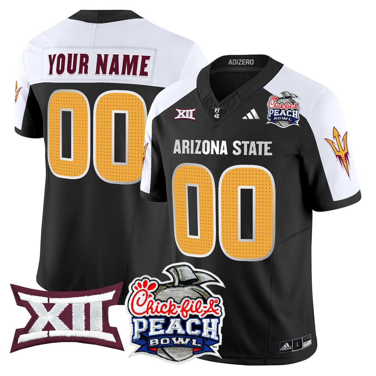 Arizona State Sun Devils 2025 Peach Bowl Vapor Limited Custom Jersey V2 - All Stitched - image 3